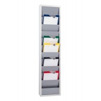 Organizador 10 pastas A4 - metal - cinza