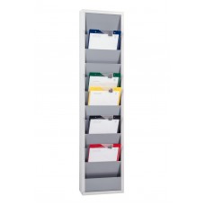Organizador 10 pastas A4 - metal - cinza