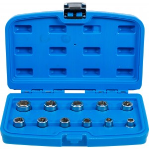 Conjunto de extração para parafusos e porcas | 10 mm (3/8") | métrica | 11 peças