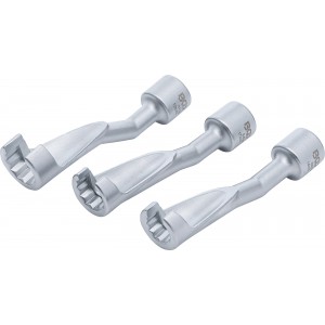 Conjunto de chaves para tubos, abertas | Entrada de quadrado interno de 12,5 mm (1/2") | 14 - 17 - 19 mm