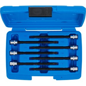 Sortido de encaixes para pontas | Entrada de quadrado interno de 6,3 mm (1/4") | Perfil em T (para Torx) com cabeça esférica T10 - T40 | 7 peças Sortido de encaixes para pontas | Entrada de quadrado interno de 6,3 mm (1/4") | Perfil em T (para Torx) com cabeça esférica T10 - T40 | 7 peças